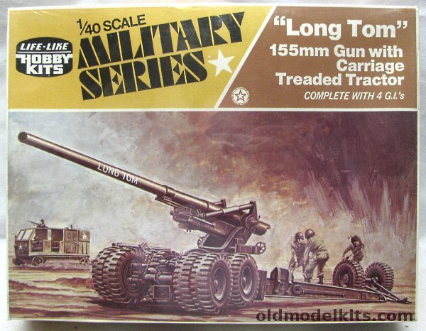 Life-Like 1/40 Long Tom 155mm Gun with Carriage and High Speed Tractor - (ex Adams / Revell), 09660 plastic model kit